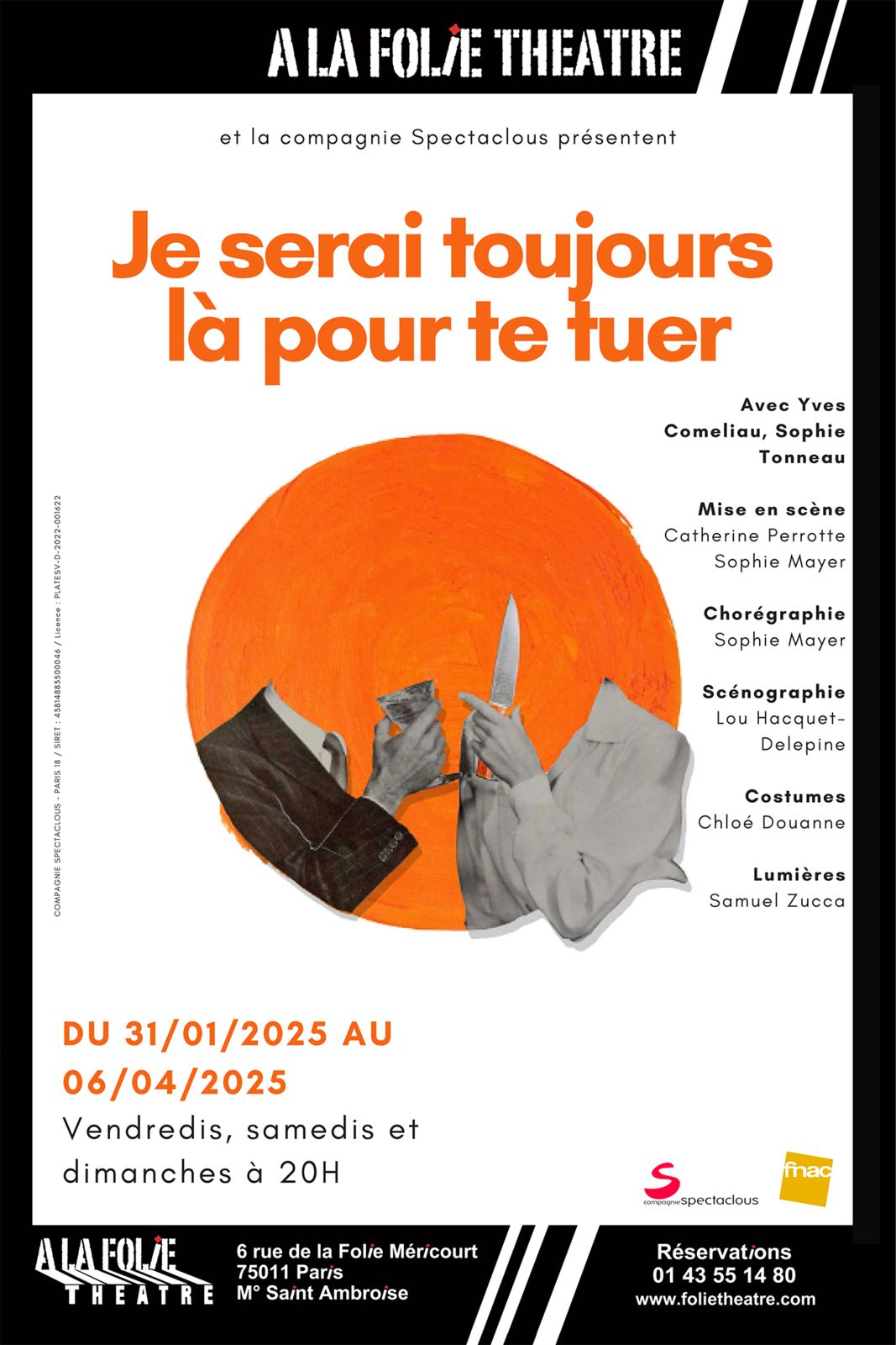 serai toujours pour tuer, belle découverte Folie Théâtre Paris 31/01/2025 06/04/2025