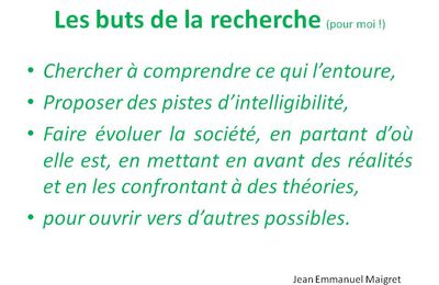 Les buts de la recherche (1)