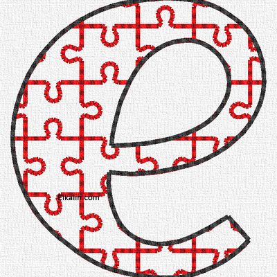 Alphabet puzzle: la lettre E minuscule