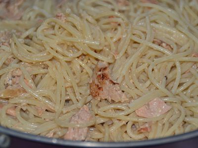 Recette facile : spaghettis au saumon