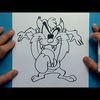Como dibujar al Demonio de Tasmania paso a paso 2 - Looney Tunes