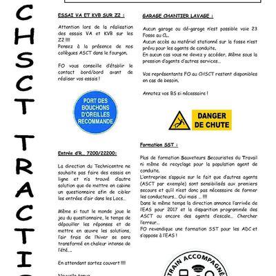 COMPTE RENDU REUNION DE CHSCT TRACTION BOURGOGNE 06.12.2016