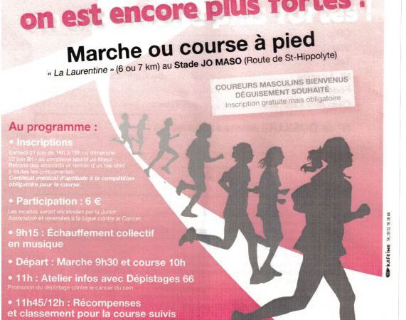 2014 06 22 - Course et marche contre le Cancer du Sein organisé à St. Laurent et remise d'un chèque de 3186 Euros au représentant de la ligue contre le cancer du Sein 