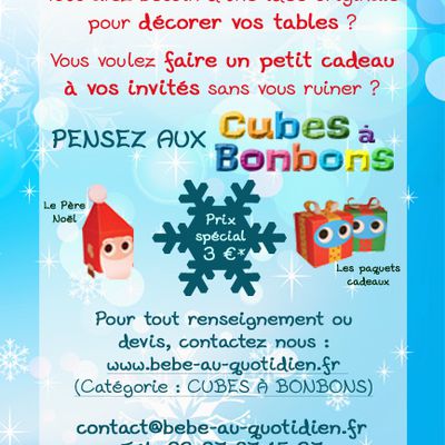 PROMO sur les Cubes à Bonbons "Père Noël" et "Paquets Cadeaux"