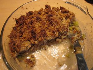 Crumble de rhubarbe à la noisette