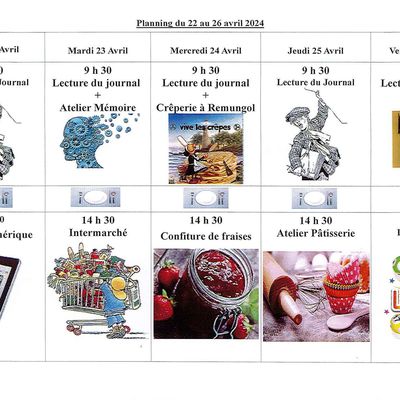 Planning semaine 17