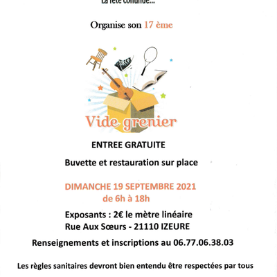 VIDE GRENIER 19 SEPTEMBRE 