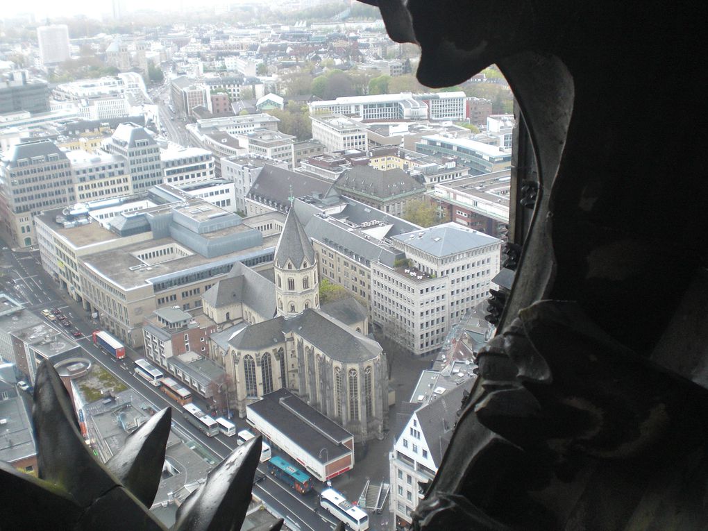 1ere visite de la cathedrale de Cologne : on se sent tout petit. (parenthese historique : c´est le seul batiment ou presque qui a ete epargne par la 2eme guerre mondiale)