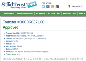 Ad Click Xpress Withdrawal Proof no 42A