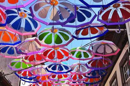 Les parapluies multicolores d'Agueda, Portugal