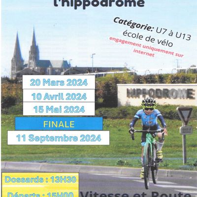 Les classements de la 1ère épreuve des Mercredis de l'Hipodrome de Chartres en école de cyclisme du 20 mars 2024