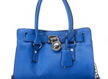 Michael Kors Saffiano Leather Small Blue Tote Bags Outlet