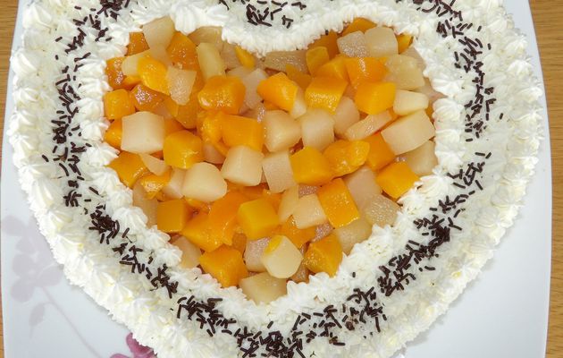 Recette Gâteau Cœur aux fruits
