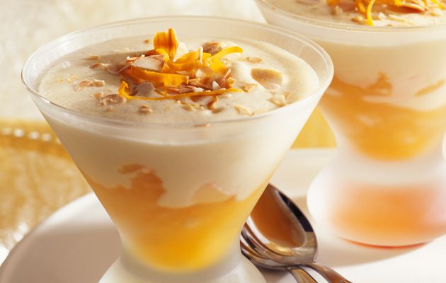 Mousse d'orange à la cannelle sur gelée de clémentine