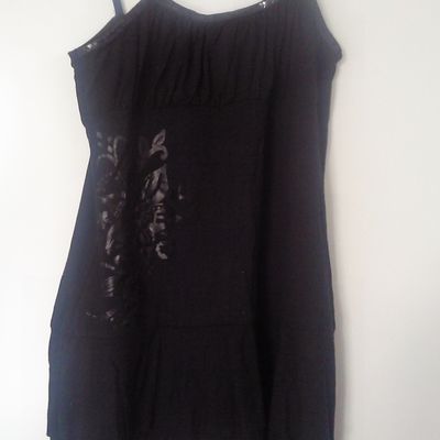 Petite robe tunique Noir avec un dessin brillant