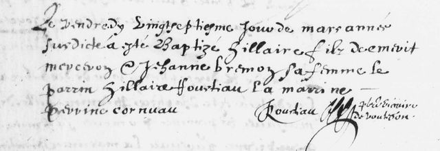 1J1Ancêtre - 27 mars 1648- Hilaire MERCERON