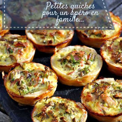 Quiches au bacon et champignons de Paris