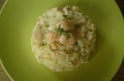 Risotto de saumon et crème de parmesan