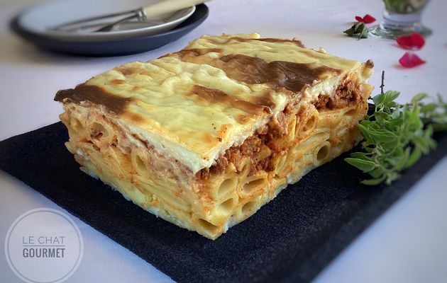 Pastitsio - Gratin grec de pâtes, bœuf et béchamel 