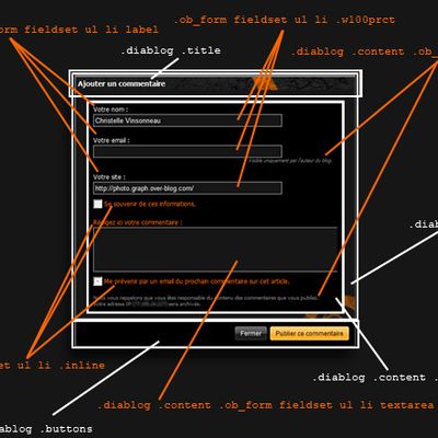 Personnaliser les formulaires ajouter un commentaire et recommander - over-blog