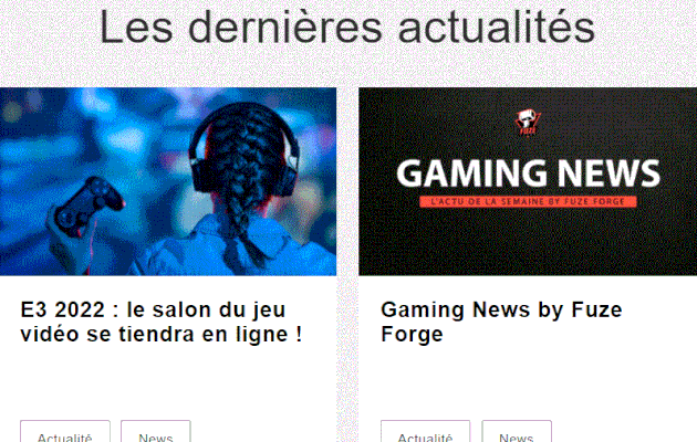 Fuze Forge vous donne accès à des news sur le gaming