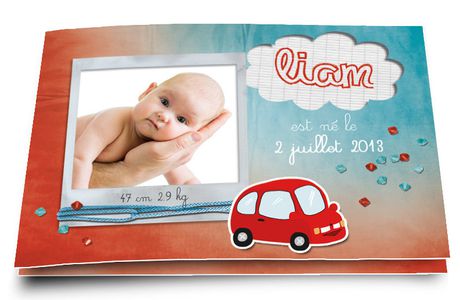 Naissance et baptême sur le thème petite voiture