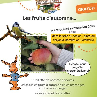 Animation sur les fruits d'automne