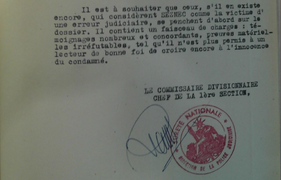 affaire seznec : rapport camard conclusions