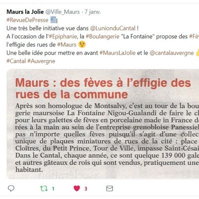 Info twitter de la mairie de Maurs