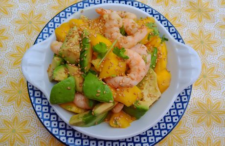 ma salade prodigieuse {crevette 🍤avocat mangue🌿}