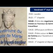 Le chapelet et les vepres du vendredi 1 mai 2020