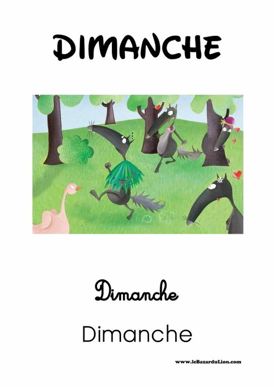 Dossier sur les 7 Jours de la semaine : Dimanche [Affichage][Coloriage][Maternelle][CP]
