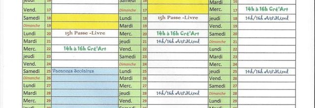 Activités "Café aux Sports" Avril-Mai-Juin