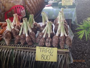 Quelques photos de fruits et de légumes vendus sur place, vous avez même les prix en Franc Pacifique (100 XPS vaut 0.83 €)