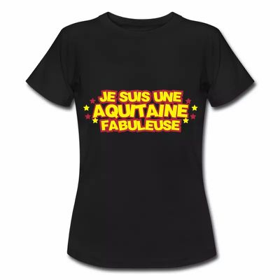 T Shirt Aquitaine noir femme Aquitaine fabuleuse