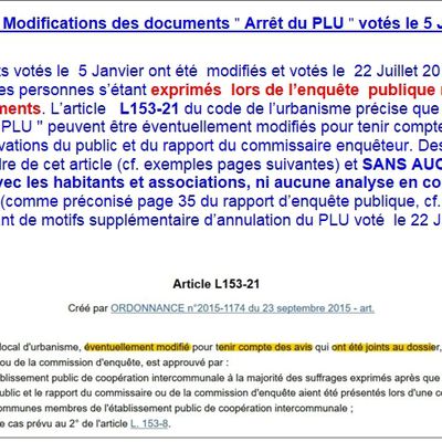 Annexe 17 - Modifications des documents " Arrêt du PLU " votés le 5 Janvier
