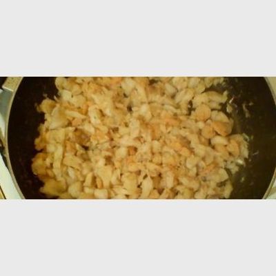 Emietté de poisson et petites crevettes 