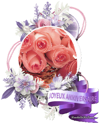 Gifs Joyeux Anniversaire Scintillants Avec Fleurs Les Gifs Animes De Dentelledelune