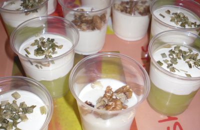 Soupe froide de courgette et sa mousse de vache qui rit