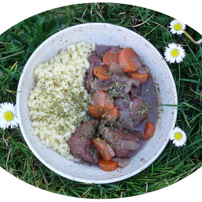 Bourguignon végétalien au seitan - IG Bas 