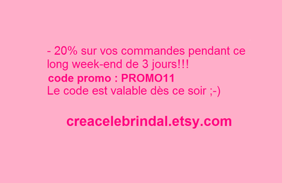 Promo dans ma boutique Etsy