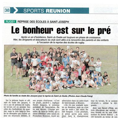 L'Ecole De Rugby dans le journal....