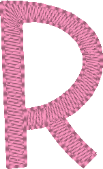 Alphabet rose angélique: la lettre R