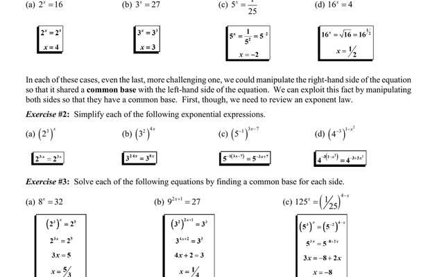 Simplifying Expressions Involving Exponents Common Core Algebra 1 Homework Answers