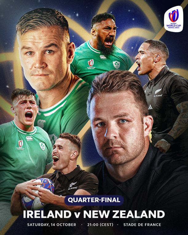 Les affiches des quarts de finale de la Coupe du Monde de Rugby 2023