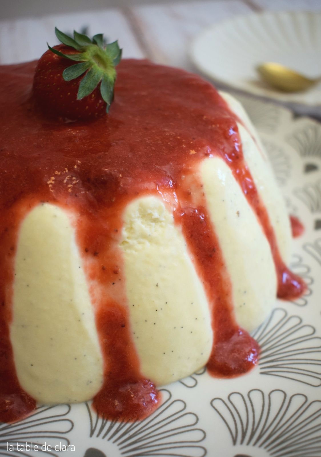 Bavarois vanille coulis fraises