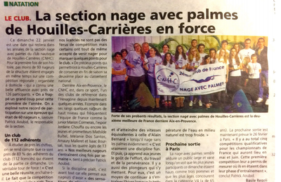 "La section nage avec palmes de Houilles-Carrières en force" - Courrier des Yvelines 25/01/17