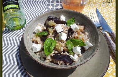 Salade d'Aubergine au Blé et à la Feta
