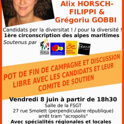 Invitation - SOIREE DE FIN DE CAMPAGNE et discussion libre avec les candidats - vendredi 8 juin, 18h30