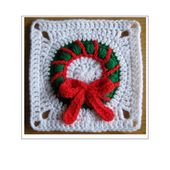 Squre de Crochê Natal Guirlanda